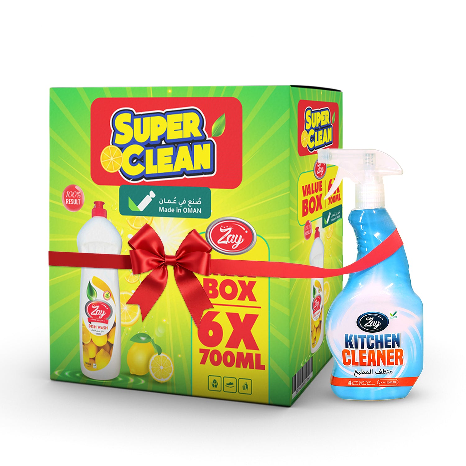 Zay Premium Dishwash Liquid Value Box 6 x 700ml + Free Kitchen Cleaner 500ml FREE