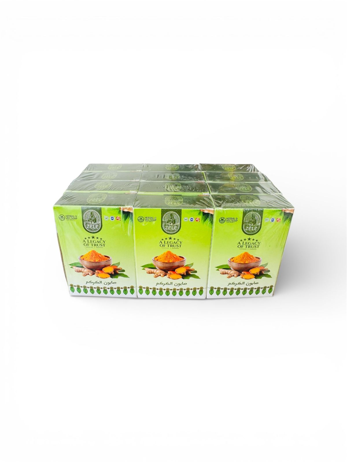 Zele Natural Herbal Soap - Turmeric 12 x 75 Gms Mega Pack