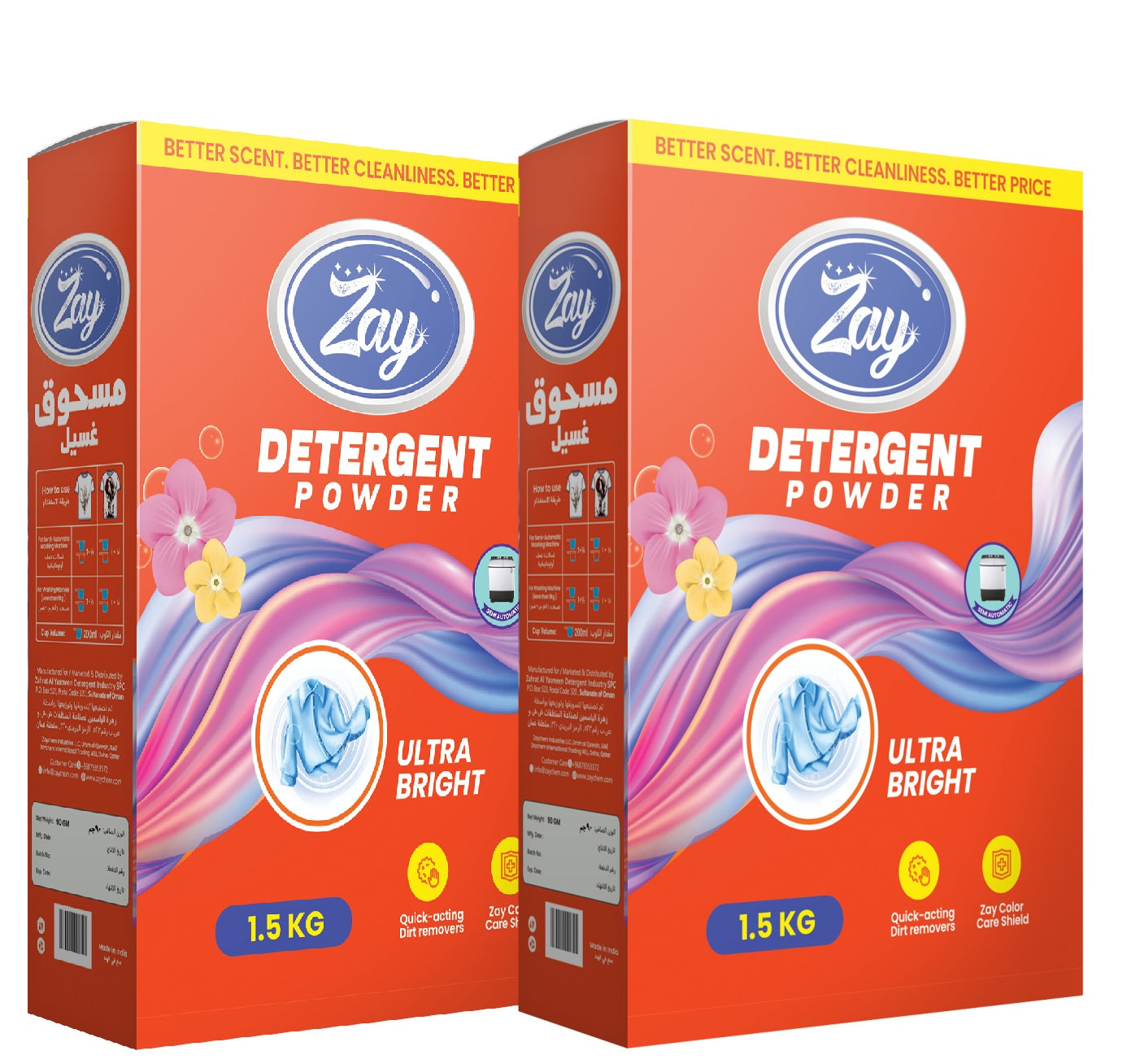Zay Detergent Powder 2x1.5KG Box Value Pack