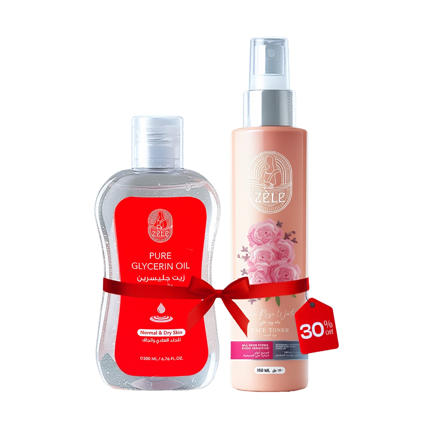 Zele Pure Rose Water 150ML + Pure Glycerin Oil 200ML