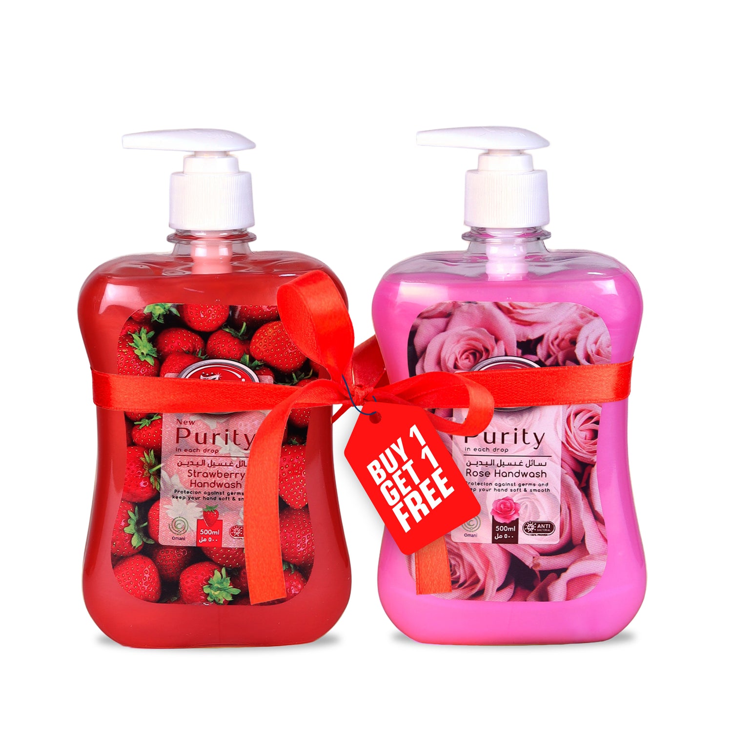 Zay Liquid Hand Soap Rose 500ML + Strawberry 500ML FREE