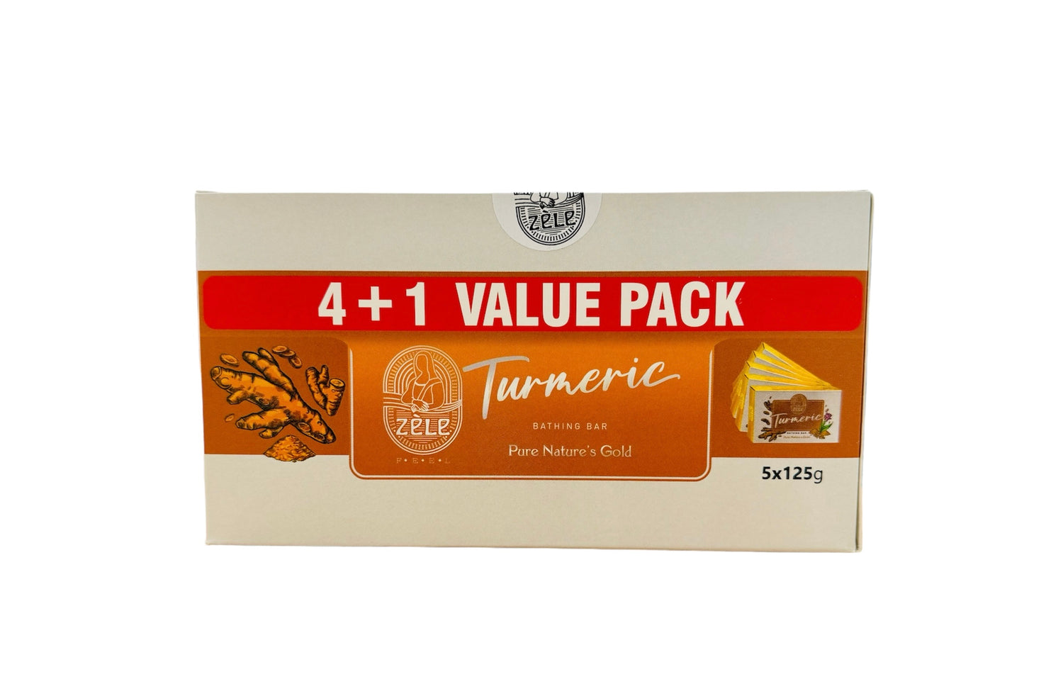 Zele Turmeric Bathing Bar – 5 x 125GM Pack