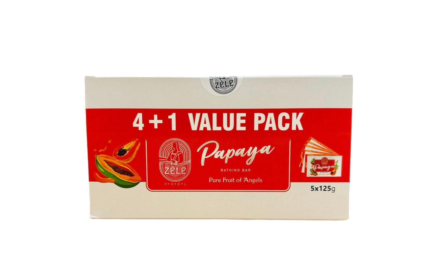 Zele Papaya Bathing Bar – 5 x 125GM Pack