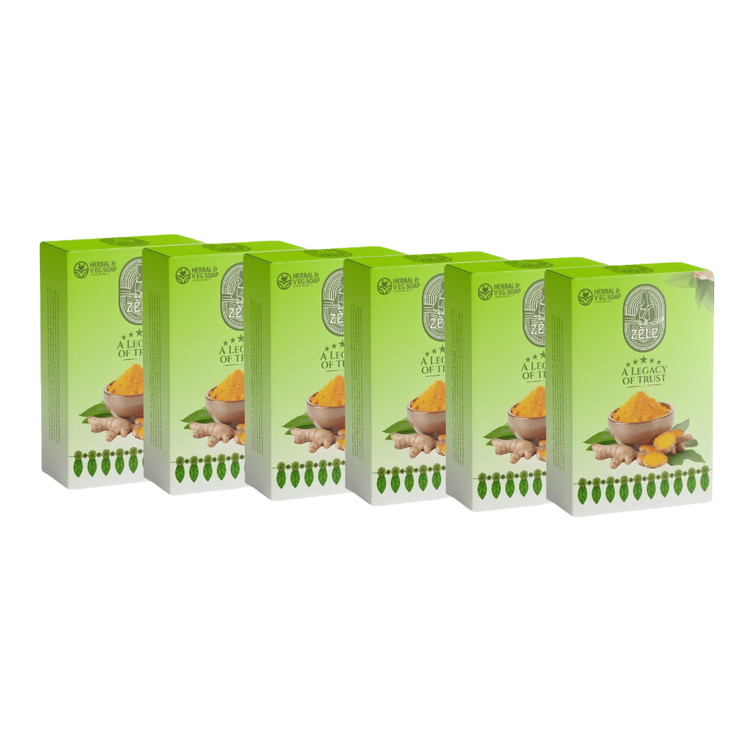 Zele Natural Herbal Soap - Turmeric 6 x 75 Gms Value Pack