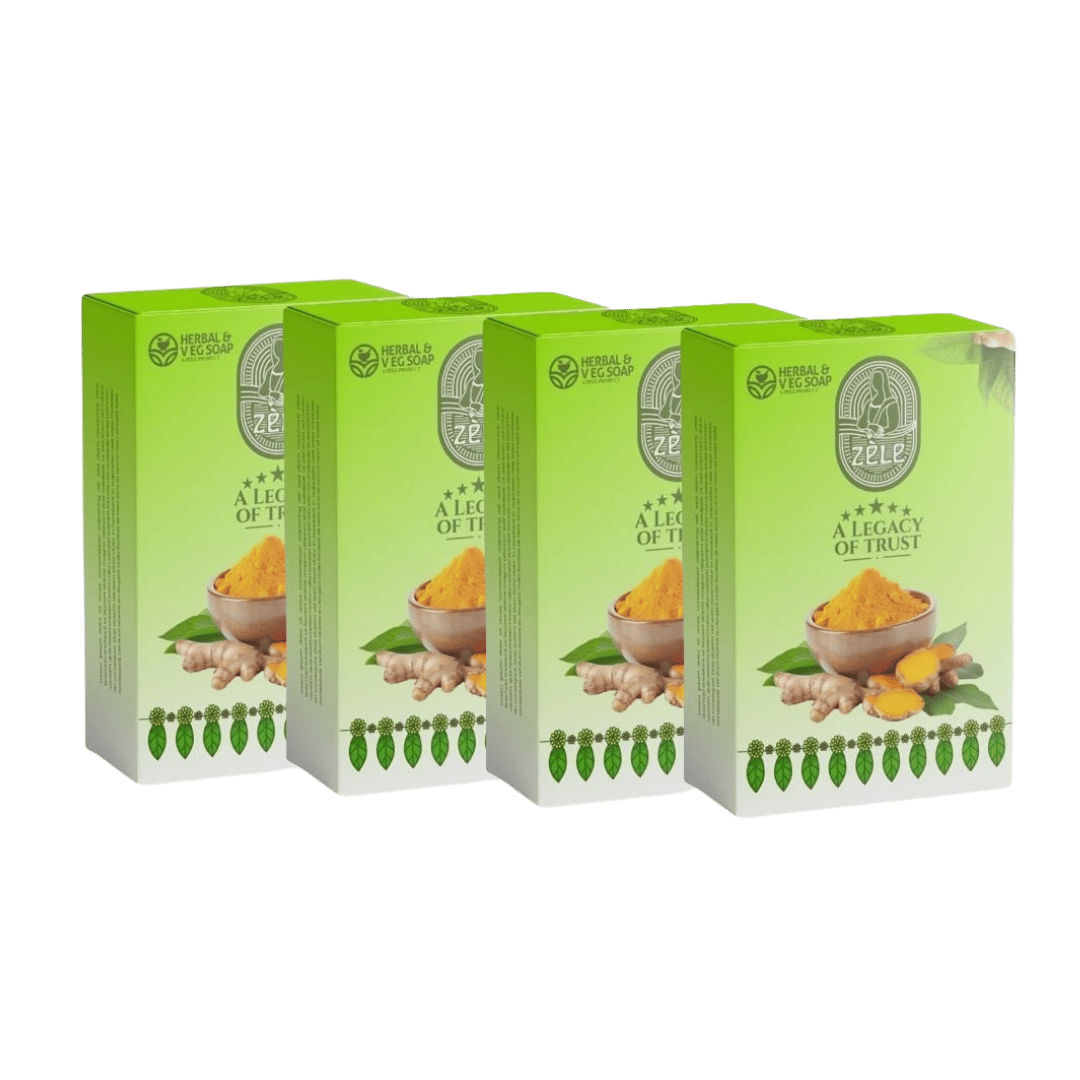 Zele Natural Herbal Soap - Turmeric 4 x 75 Gms Value Pack