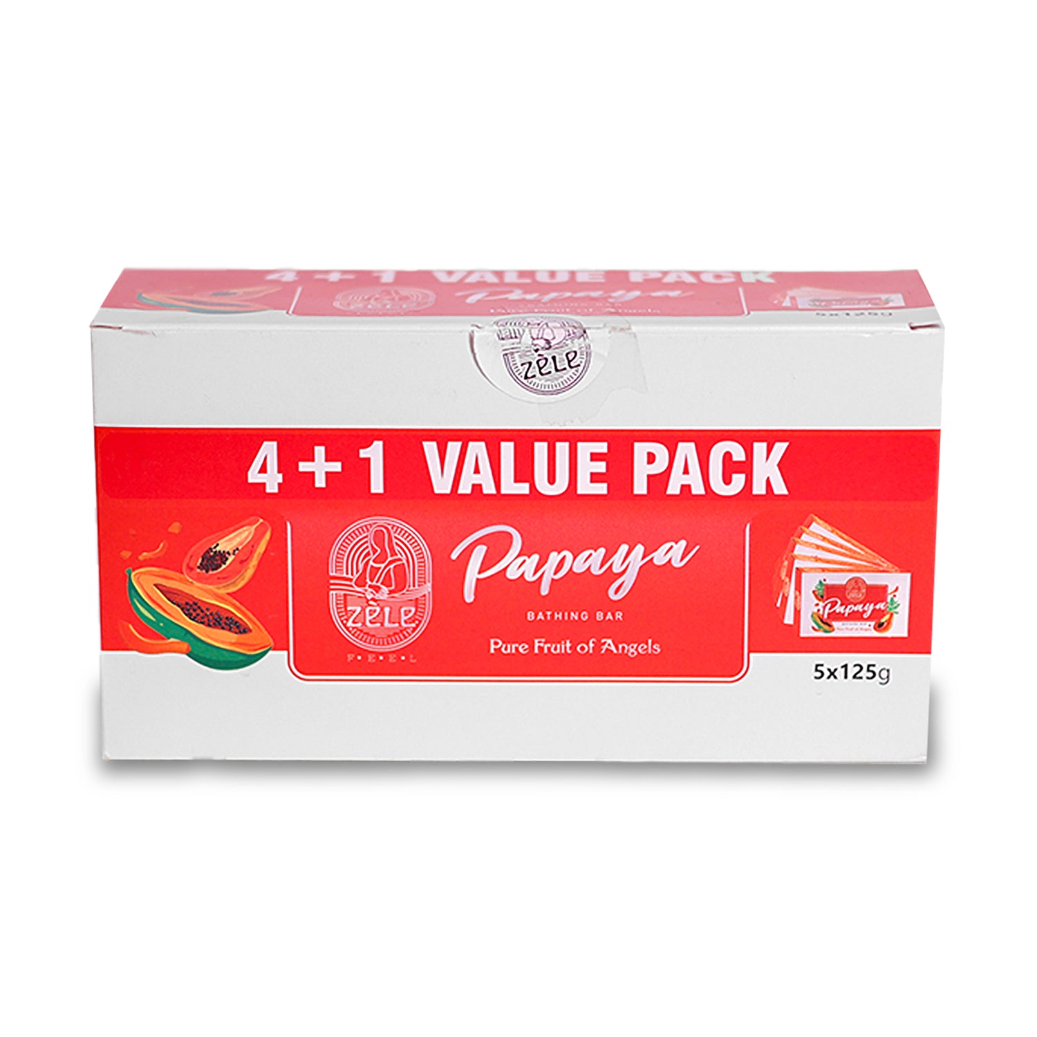 Zele Papaya Bathing Bar – 5 x 125GM Pack
