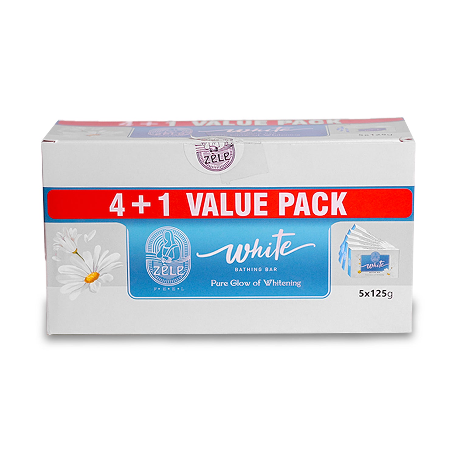 Zele White Bathing Bar – 5 x 125GM Pack