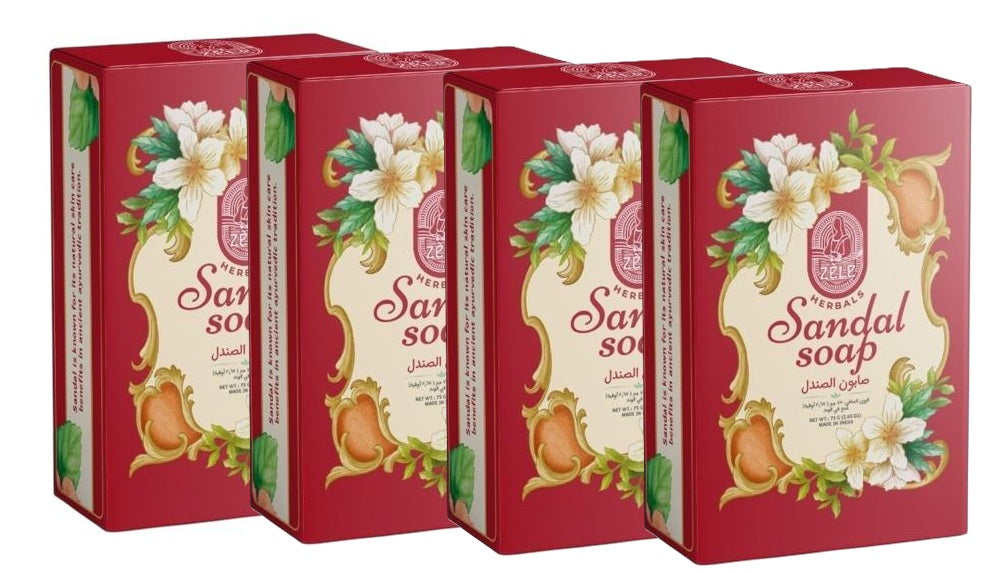 Zele Natural Herbal Soap - Sandal 4 x 75 Gms Value Pack
