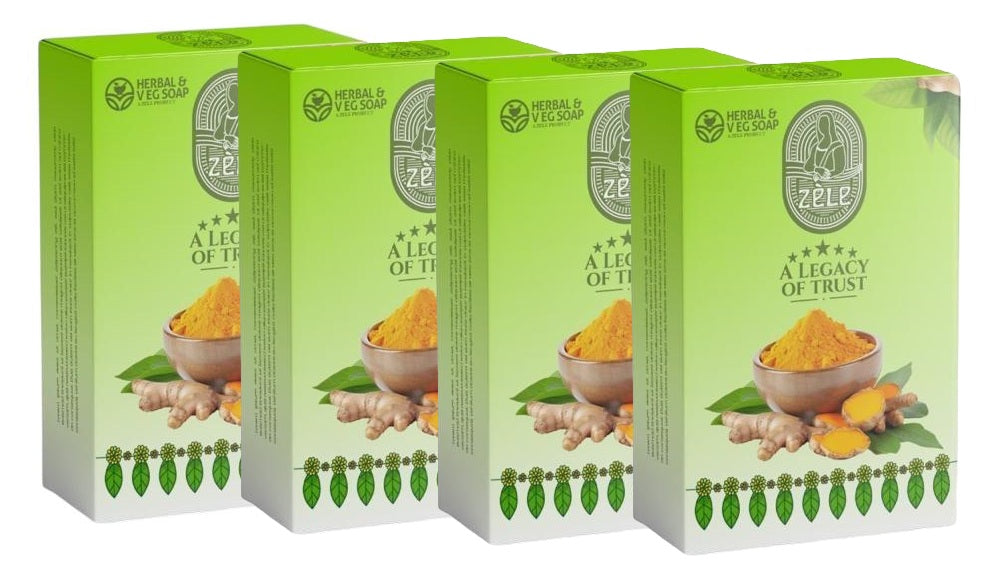 Zele Natural Herbal Soap - Turmeric 4 x 75 Gms Value Pack