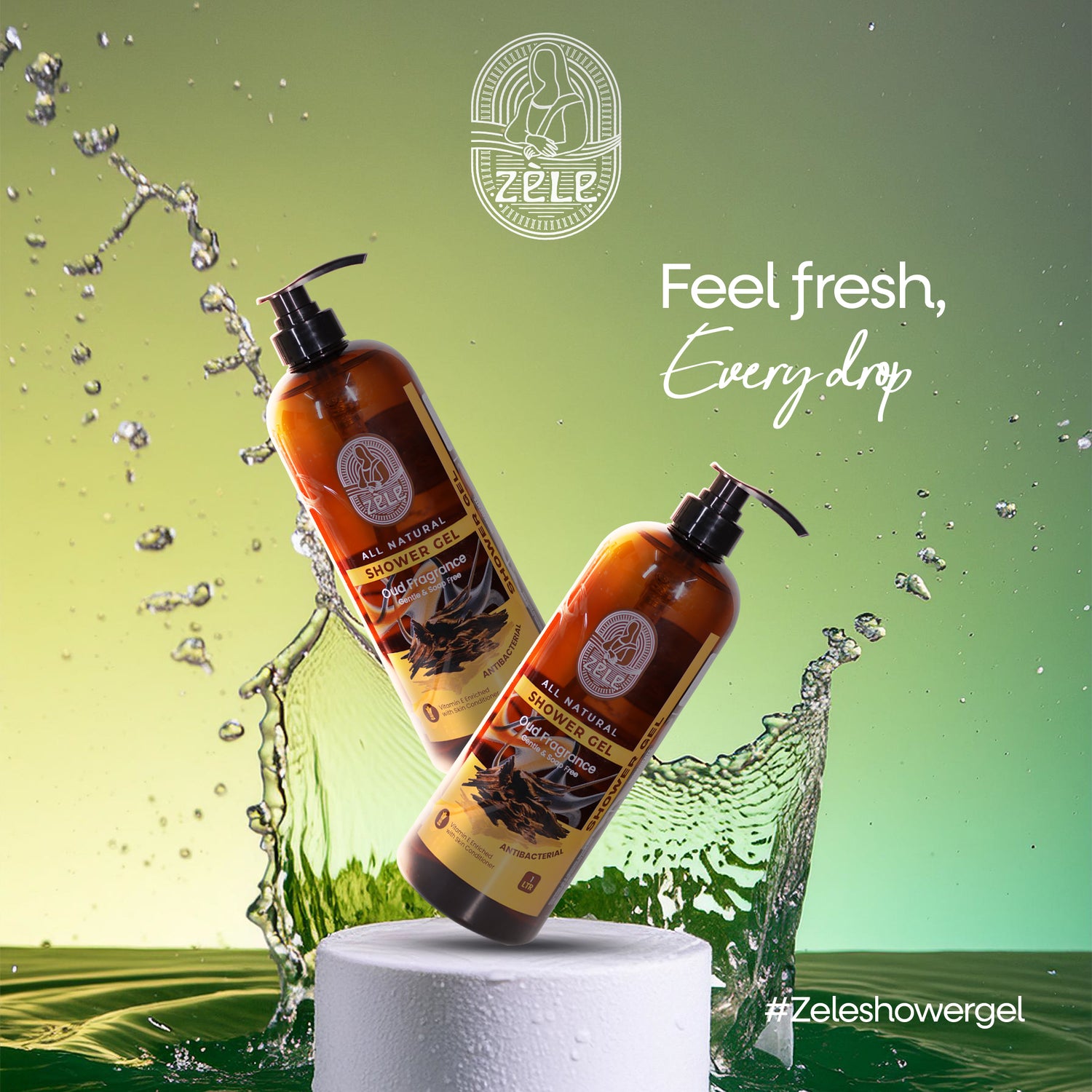 Zele Shower Gel - 1000ml Oud